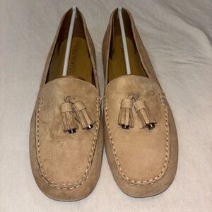 Marc Fisher Beige Suede Tassel Loafers-Layney